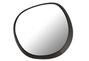 J-LINE WANDSPIEGEL ROND METAAL/GLAS ZWART LARGE
