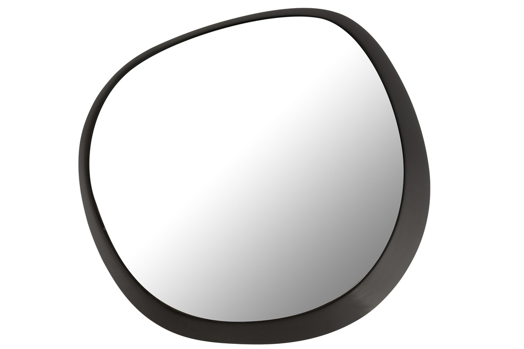J-LINE WANDSPIEGEL ROND METAAL/GLAS ZWART LARGE
