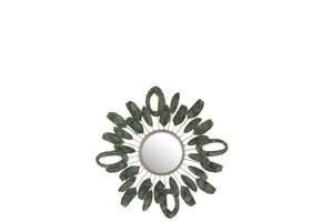 J-LINE SPIEGEL PIECES OVAAL – METAAL GOUD/GROEN