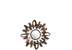 J-LINE OVALE SPIEGEL PIECES METAAL BRUIN