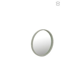 J-LINE RONDE SPIEGEL LEDER GROEN SMALL