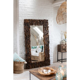 J-LINE SPIEGEL SYMA GERECYCLED HOUT/NATUURLIJK LARGE