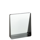 J-LINE WANDSPIEGEL VIERKANT METAAL/GLAS ZWART