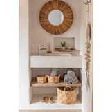 J-LINE RONDE SPIEGEL MAURICE WATERHYACINT BRUIN SMALL