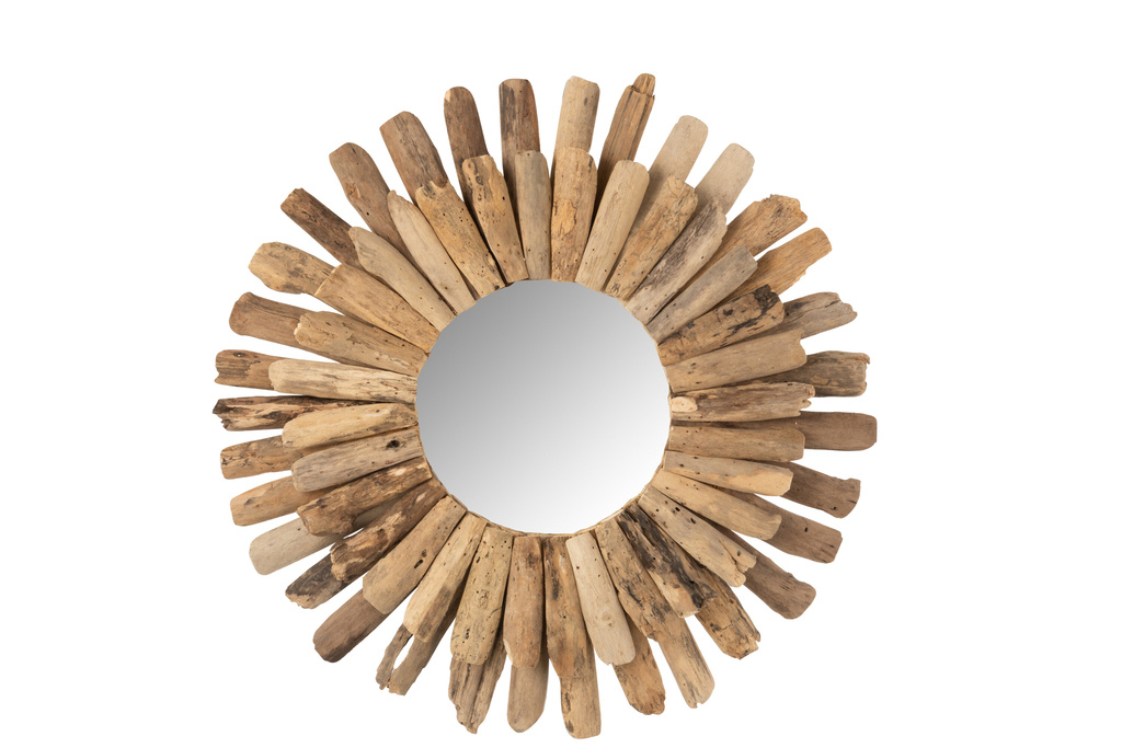 J-LINE RONDE SPIEGEL DRIFTWOOD NATUREL LARGE