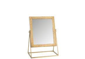 J-LINE VIERKANTE SPIEGEL OP VOET METAAL GOUD