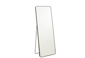 J-LINE RECHTHOEKIGE SPIEGEL OP VOET GLAS/METAAL ZWART