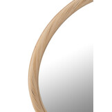 J-LINE RONDE WANDSPIEGEL ROTAN/GLAS NATUREL MEDIUM