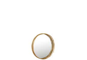 J-LINE RONDE SPIEGEL AURORA IJZER/GLAS GOUD KLEIN