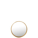 J-LINE RONDE SPIEGEL AURORA IJZER/GLAS GOUD KLEIN
