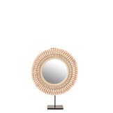 J-LINE SPIEGEL OP VOET MONA SCHELPEN LICHTROZE LARGE