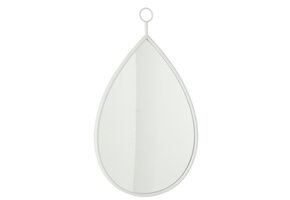 J-LINE HANGENDE SPIEGEL DRUPPEL MIRROR/MDF WIT LARGE