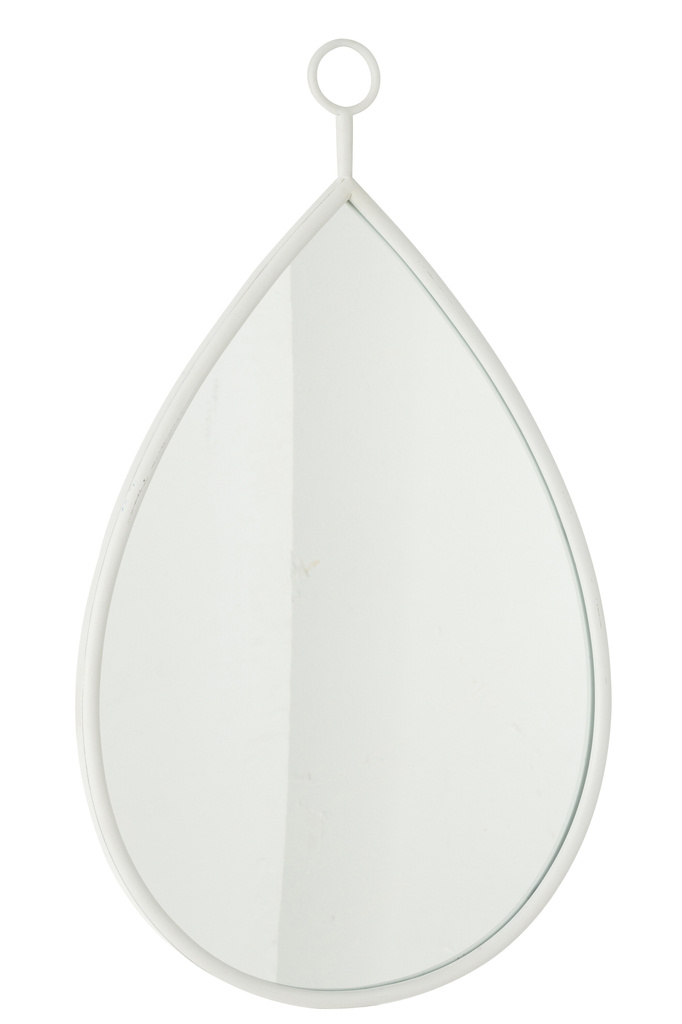 J-LINE HANGENDE SPIEGEL DRUPPEL MIRROR/MDF WIT LARGE