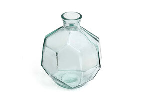 BAZAR BIZAR THE ROUND ORIGAMI VASE – GERECYCLEERD GLAS BLAUW
