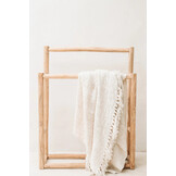 BAZAR BIZAR THE S'IL VOUS PLAID – HANDGEWEVEN KATOEN CRÈME 130×170 CM