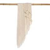 BAZAR BIZAR THE S'IL VOUS PLAID – HANDGEWEVEN KATOEN CRÈME 130×170 CM