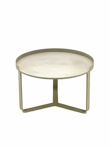 TUINCENTRUMLOPIK METALEN SALONTAFEL – ROND TAUPE