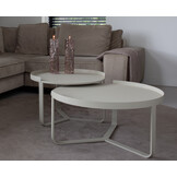 TUINCENTRUMLOPIK METALEN SALONTAFEL – ROND TAUPE