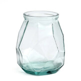 BAZAR BIZAR THE WIDE ORIGAMI VASE – GERECYCLEERD GLAS BLAUW
