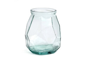 BAZAR BIZAR THE WIDE ORIGAMI VASE – GERECYCLEERD GLAS BLAUW