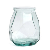 BAZAR BIZAR THE WIDE ORIGAMI VASE – GERECYCLEERD GLAS BLAUW