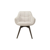 TUINCENTRUMLOPIK X-3512XZ (SET VAN 2) – DRAAIBAAR TAUPE/WIT STOELEN MET STOFFEN BEKLEDING