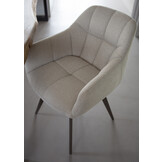 TUINCENTRUMLOPIK X-3512XZ (SET VAN 2) – DRAAIBAAR TAUPE/WIT STOELEN MET STOFFEN BEKLEDING