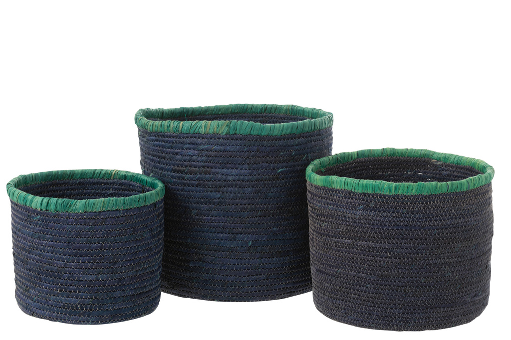 J-LINE SET VAN 3 MANDEN – MAISBLAD DONKERBLAUW/AZURE