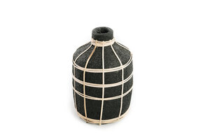 BAZAR BIZAR THE WHOOPY VASE – TERRACOTTA/ROTAN ZWART/NATUREL M (23 CM)