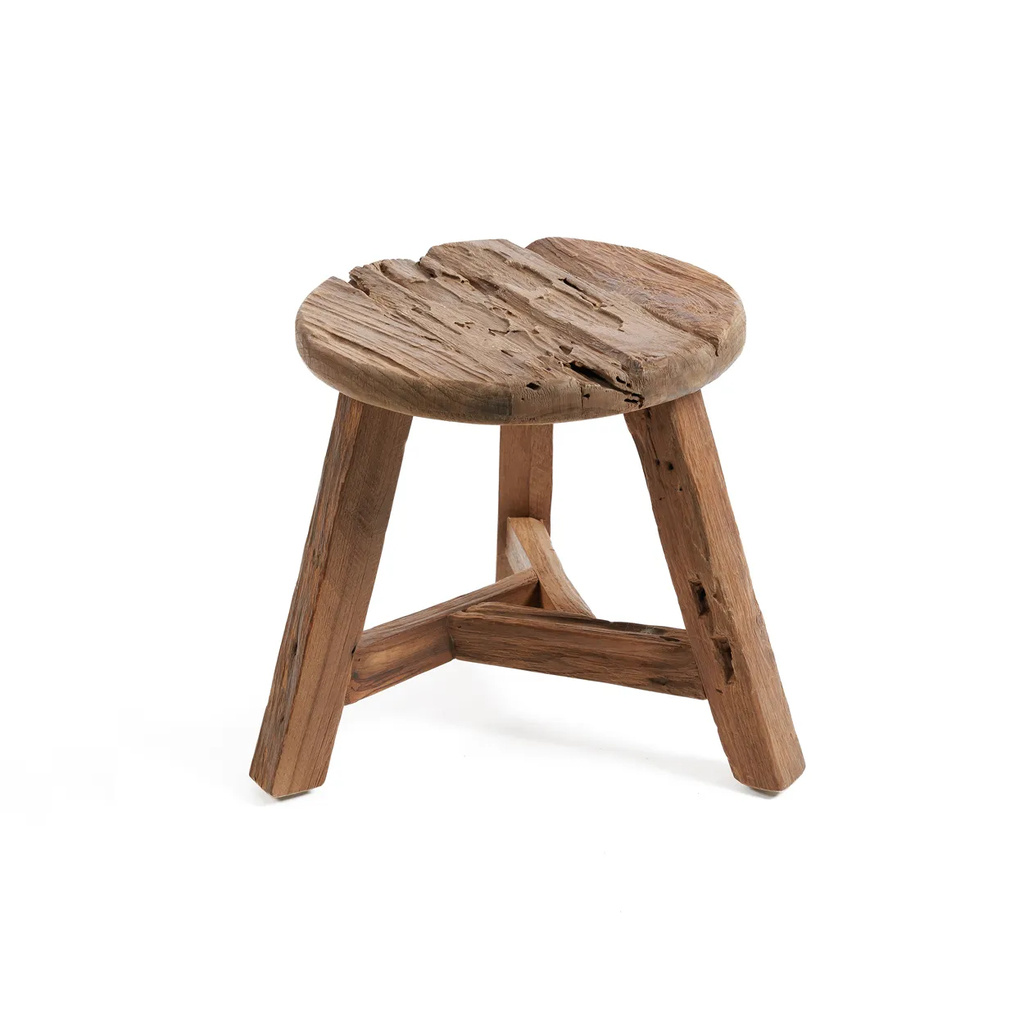 BAZAR BIZAR THE YATAI STOOL – GERECYCLEERD TEAK NATUREL M (33 CM)