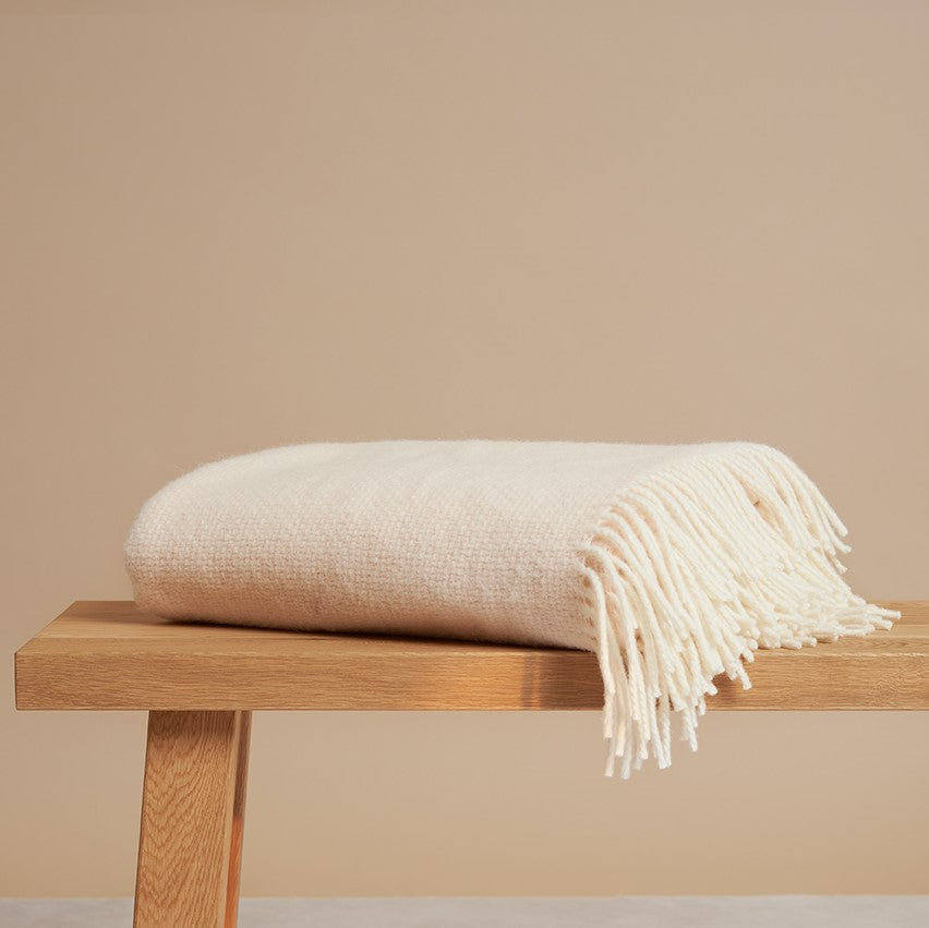 COCO & CICI ALPACA PLAID – ECRU/ROZE 130X180