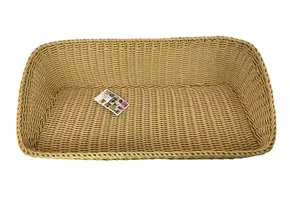 PLANKMAND RECHTHOEKIG SCHUIN BEIGE 80CM – KUNSTSTOF VOEDSELVEILIG DECORATIEF