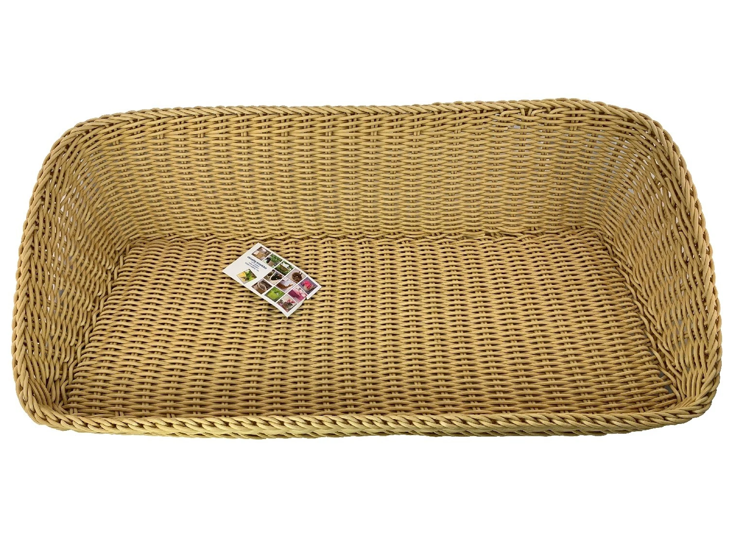 PLANKMAND RECHTHOEKIG SCHUIN BEIGE 80CM – KUNSTSTOF VOEDSELVEILIG DECORATIEF