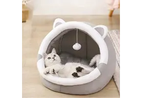 KATTENBED MET OREN – 31×30×28 CM