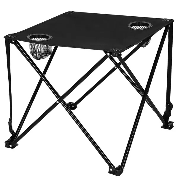 SPRINGOS CAMPINGTAFEL INKLAPBAAR – POLYESTER ZWART