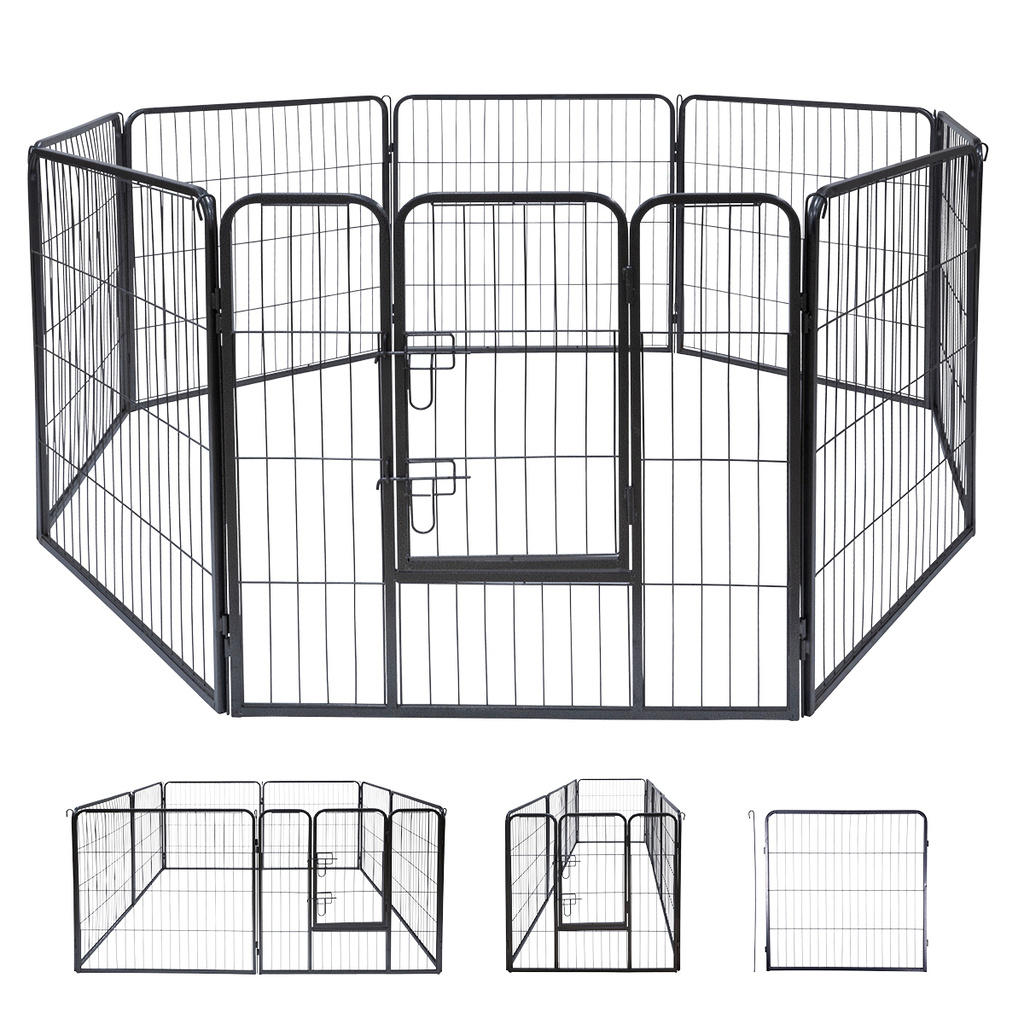 MAXXPRO KATTEN- EN HONDENREN METAAL ZWART – 210 × 80 CM