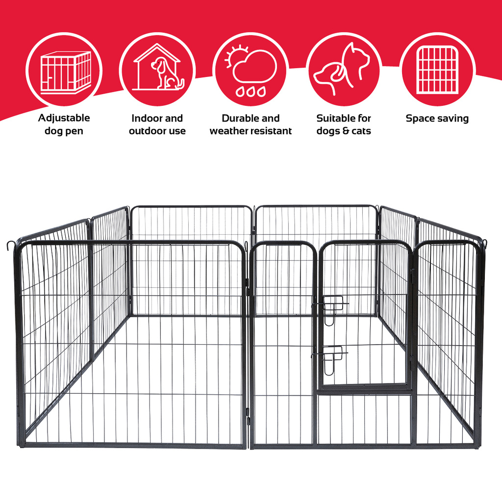 MAXXPRO KATTEN- EN HONDENREN METAAL ZWART – 210 × 80 CM