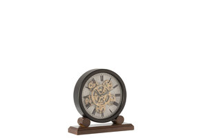 J-LINE CLOCK ON FOOT INTERIOR MECHANISM MDF ANTIQUE GOLD/BLACK