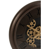 J-LINE CLOCK RADARS ROMAN NUMERALS METAL BROWN/GOLD