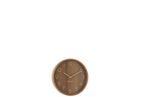 J-LINE WALL CLOCK PLYWOOD/MDF DARK NATURAL SMALL