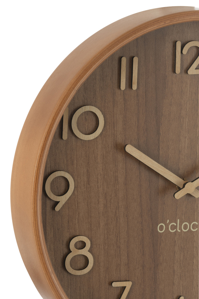 J-LINE WALL CLOCK PLYWOOD/MDF DARK NATURAL SMALL