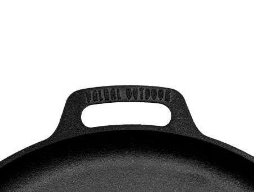 VALHAL KOEKENPAN PLANCHA GIETIJZER MET HANDGREPEN 35 CM