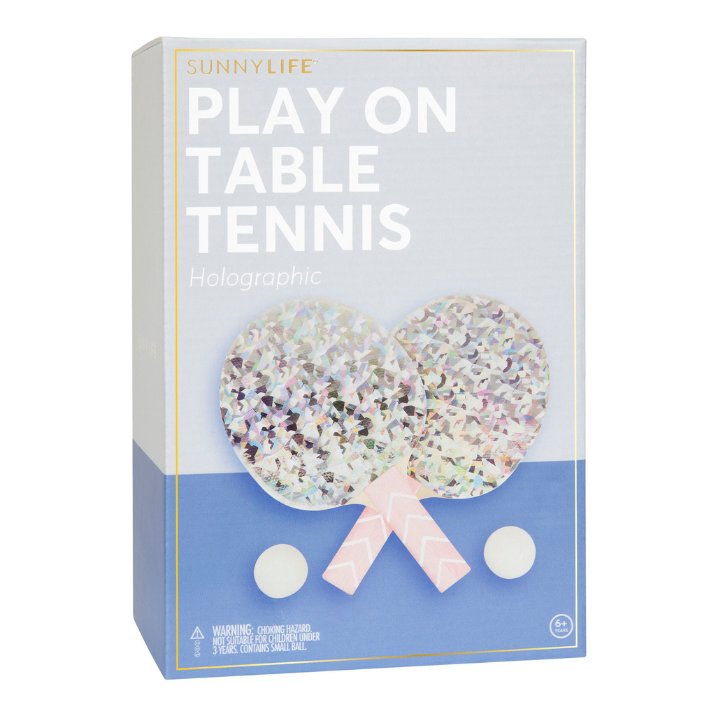 SUNNYLIFE OPBLAASBARE SPELLEN TAFELTENNIS SET HOLOGRAFISCH