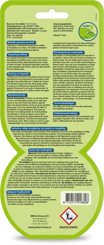 PROTECT HOME PIRON PUSHBOX MIERENLOKDOOS – INSECTENBESTRIJDING – 2 STUKS