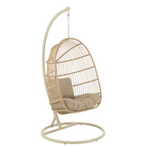 J-LINE HANGSTOEL EGGA STAAL/TOUW BEIGE