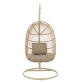 J-LINE HANGSTOEL EGGA STAAL/TOUW BEIGE
