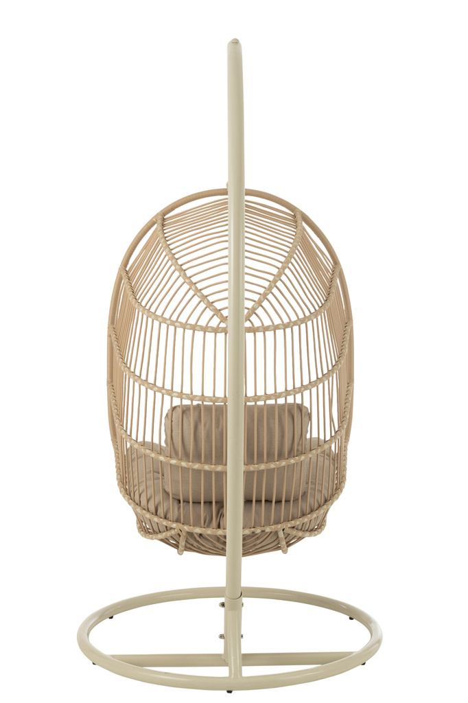 J-LINE HANGSTOEL EGGA STAAL/TOUW BEIGE