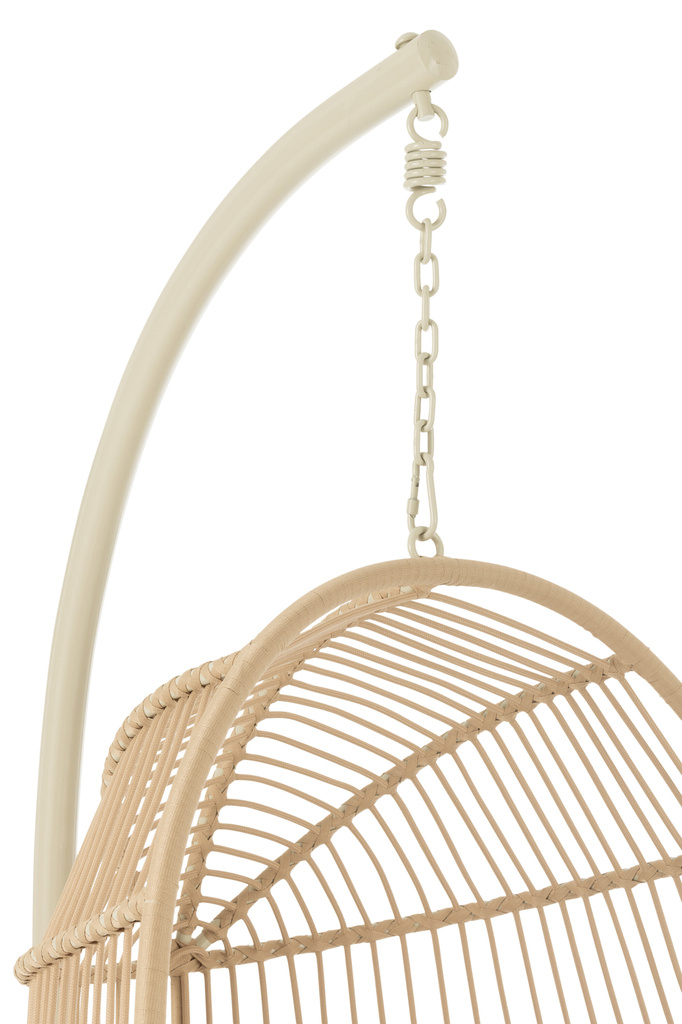 J-LINE HANGSTOEL EGGA STAAL/TOUW BEIGE