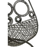 J-LINE HANGSTOEL + KUSSENS BULA METAAL/RIET ZWART