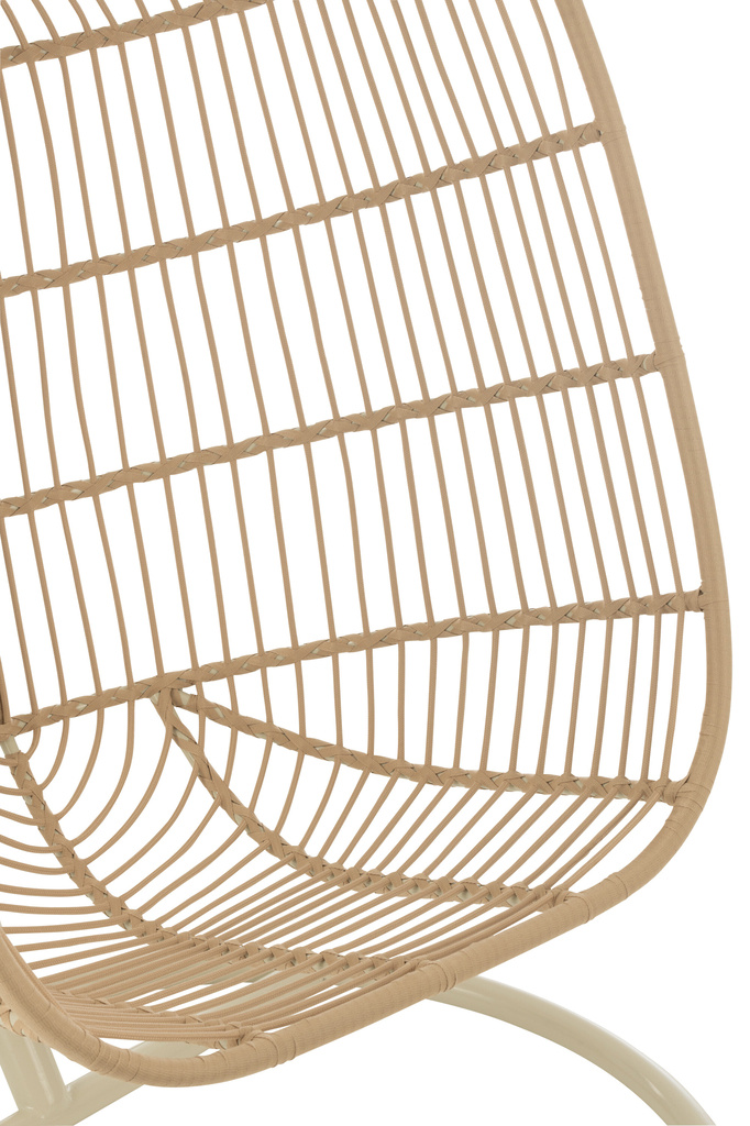 J-LINE HANGSTOEL EGGA STAAL/TOUW BEIGE